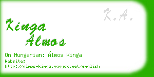 kinga almos business card